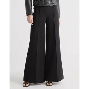 Quince Black Stretch Wide Leg Pants